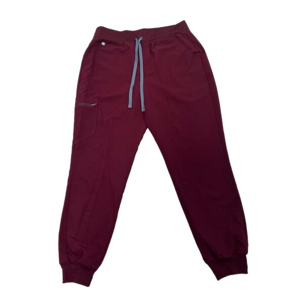 Figs Pants - Figs Women's Drawstring Waist Zamora Jogger Scrub Pant Size Large Burgundy